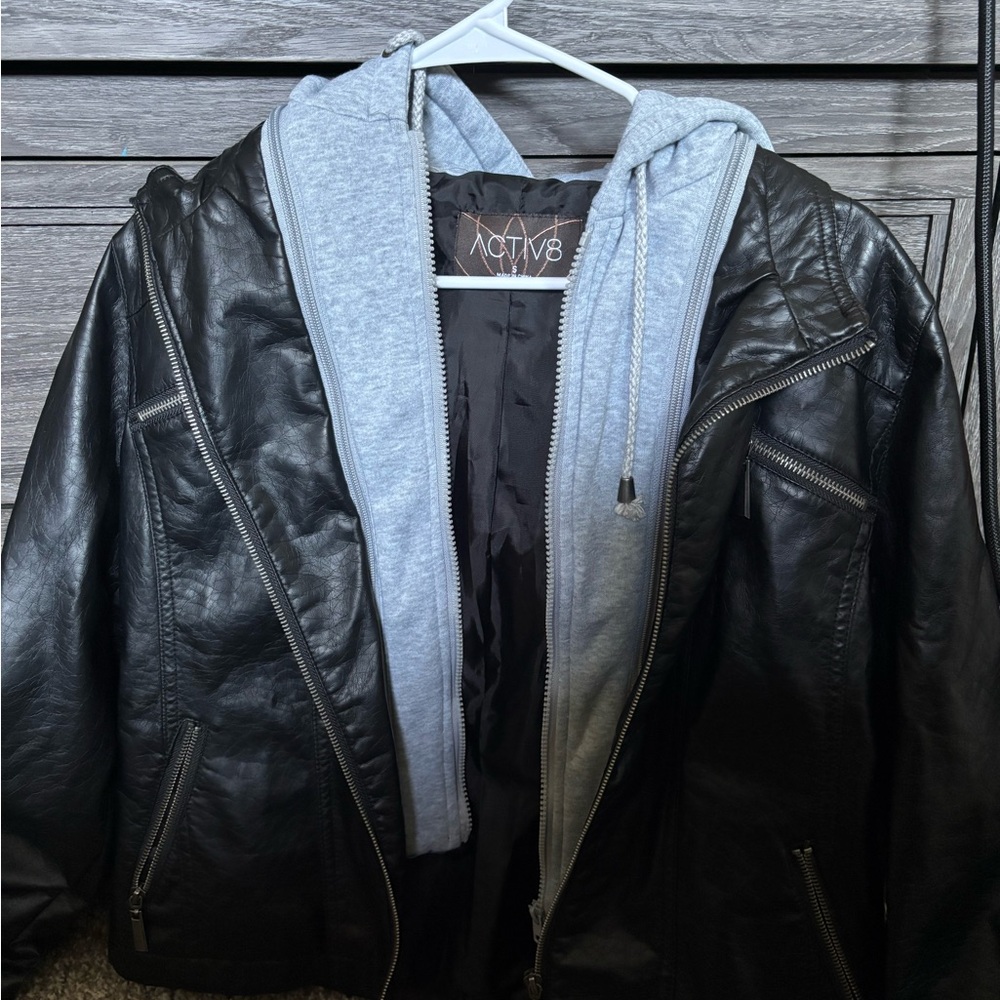 Active USA Black and Gray Varsity Bomber Jacket